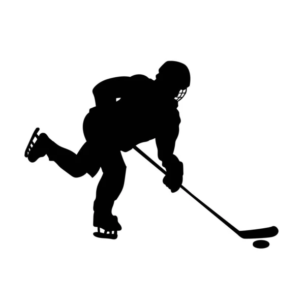 Hielo Jugador Hockey Vector Silueta — Archivo Imágenes Vectoriales