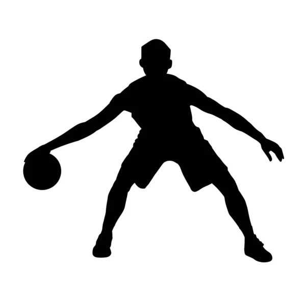 Чоловічий Баскетболіст Векторний Силует — стоковий вектор