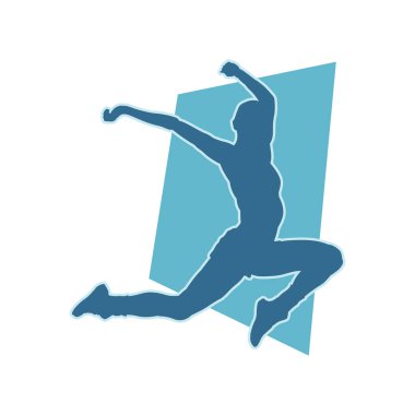 Erkek koşucu vektör silueti koşuyor. Koşuyor. Koşucu. erkek maratonu.