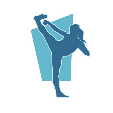 Kadın dövüş sanatları vektör silueti