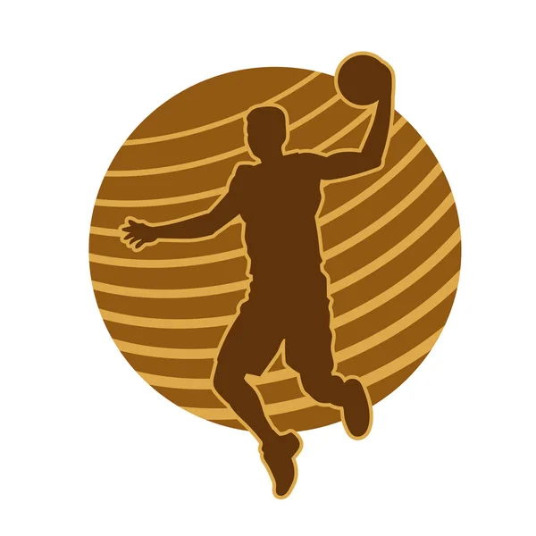 Male Basketball Player Vector Silhouette — Stock Vector