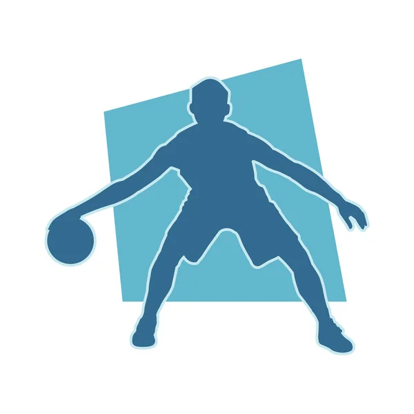 Männliche Basketballspieler Vektor Silhouette — Stockvektor