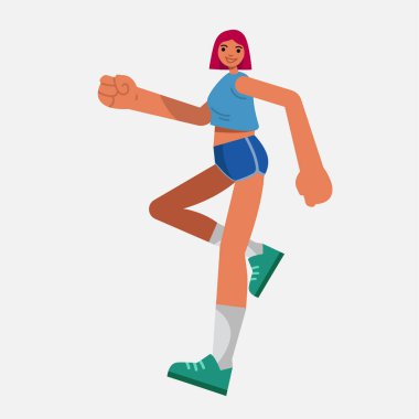 Uzun bacaklı, cılız kız çizgi film çizimi