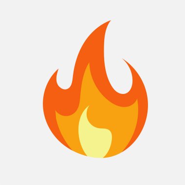 Yangın tehlikesi ve yanıcı ikon vektör çizimi