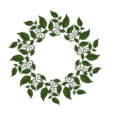 Doğu tarzı Floral sınır illüstrasyonunda element tasarımı için yuvarlak çerçeve sanat deco zarif vektörü.