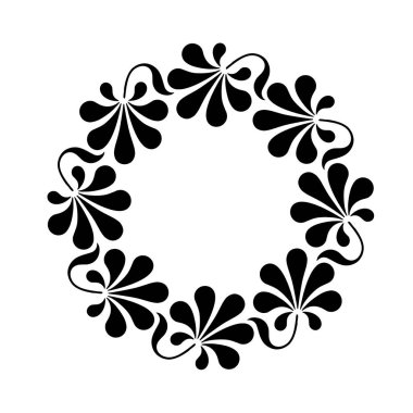 Doğu tarzı Floral sınır illüstrasyonunda element tasarımı için yuvarlak çerçeve sanat deco zarif vektörü.