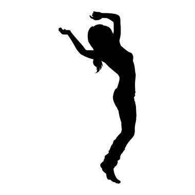 Moda modellerinin siyah siluetleri. Sıska seksi kadın ayakta duruyor, izole edilmiş vektör silueti var.