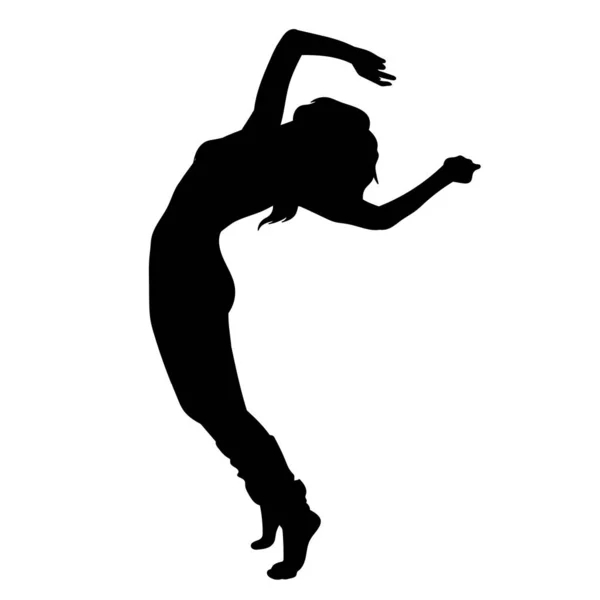 Les Silhouettes Noires Des Mannequins Mode Slim Femme Sexy Avec — Image vectorielle