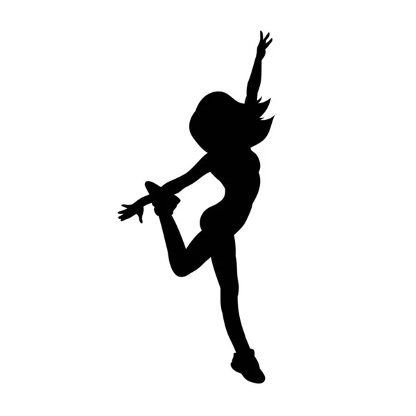 Young People Hip Hop Dancer Vector Silhouette White Background — Stock Vector