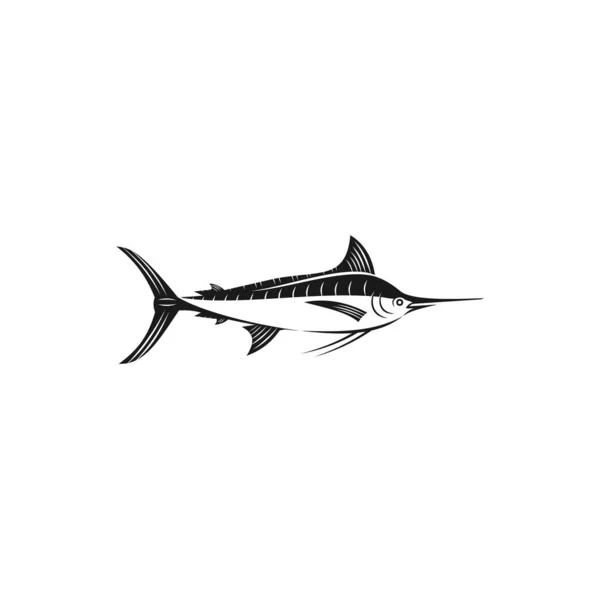 Marlin Fisk Illustration Vektor Grafisk Logotyp Design Lämplig För Kreativ — Stock vektor