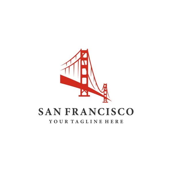 San Francisco Bridge Logo Design Template Simple Clean Flat Design — Stock Vector