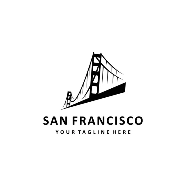 Modèle Conception Logo Pont San Francisco Conception Plate Simple Propre — Image vectorielle
