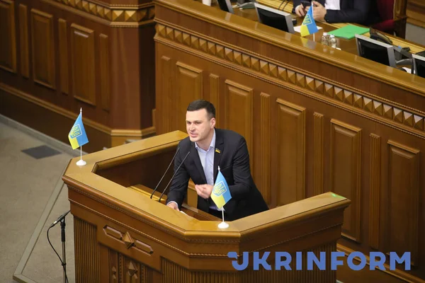 Kyiv Ukraine February 2022 Opposition Platform Life Oleksandr Koltunovych Speaks  — 無料ストックフォト