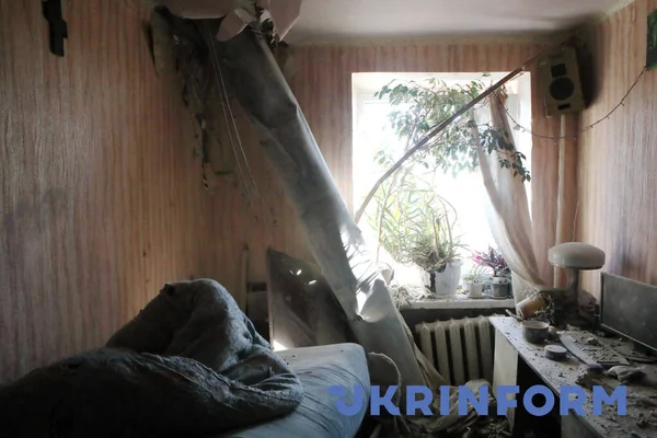 Kharkiv Ukraine Februarie 2022 Consecințele Bombardamentelor Efectuate Trupele Ruse Sunt — Fotografie de stoc gratuită