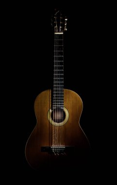 gitar siyah arkaplanda izole edildi.