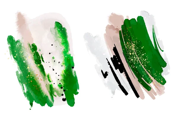 Green Abstrakte Formen Wandkunst Vektor Sammlung. Modernes Design organischer Kunst für Poster, Innenausstattung, Cover, Tapeten, Minimal Social Media und natürliche Wandkunst. Vektor — Stockvektor