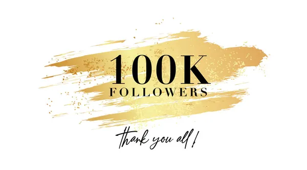 Followers banner 100k thank you poster, modern poster, social media channel — Stock Vector