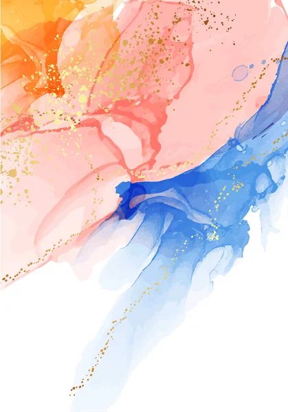 Akril Festés Háttér Yeloow Rózsaszín Kék Márvány Alakú Textúra Akvarell — Stock Fotó
