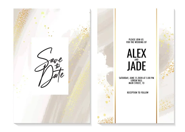 Beige ivory save the date card social media template vintage post watercolor romantic abstract wedding invitation, birthday greeting card, holiday card — Image vectorielle