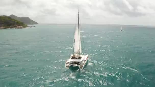 Політ Над Яхтами Сейшельських Островах — стокове відео