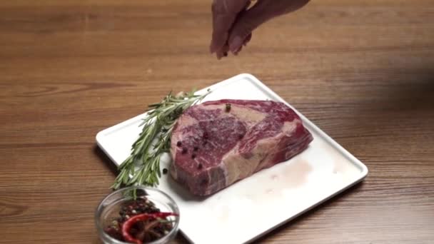 Мясо Перцем Малиной — стоковое видео