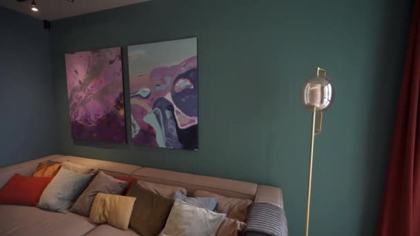 Interieur Appartement Van Een Beroemde Ontwerper — Stockvideo