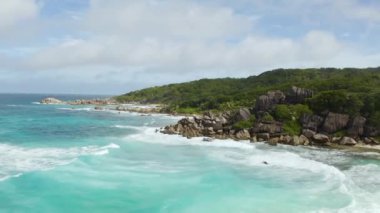 Hava manzaralı: Seyşeller plajı