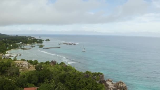 Letecký Pohled Seychely Beach — Stock video
