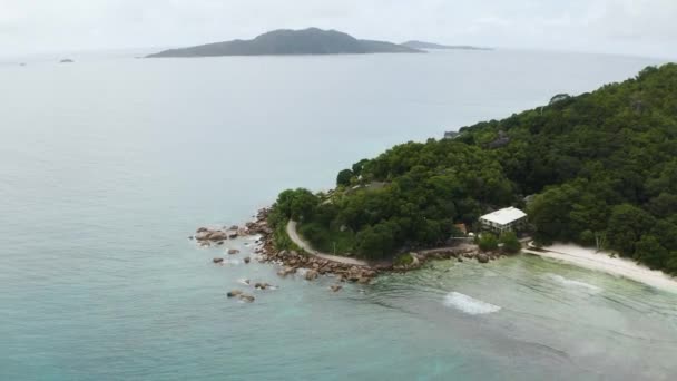Vista Aerea Spiaggia Delle Seychelles — Video Stock