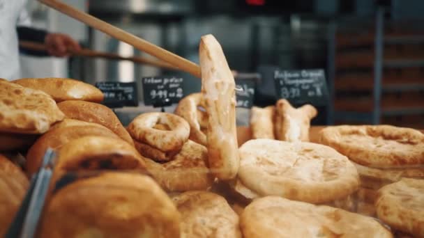 Хліб Тандиру Одягнений Стільницю — стокове відео