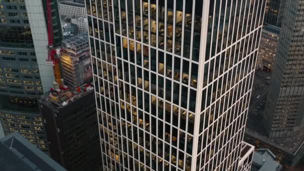 Aerial View Frankfurt Avrupa Nın Göbeğindeki Ofis Gökdeleniname — Stok video