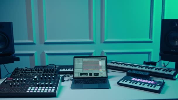Music Sequencer Record Music Computer Music Studio — Vídeo de Stock