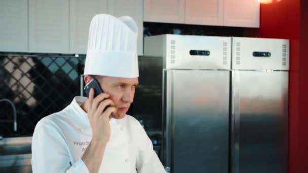 Chef Talking Phone Kitchen — Video