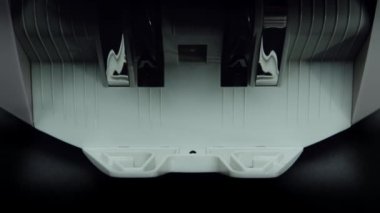 Money counting equipment for paper money calculation. Automatic mechanism bank financial operations. Currency exchange of one hundred usd. Closeup currency counting machine counting dollar bills