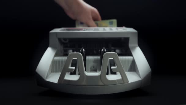 Money Counting Equipment Paper Money Calculation Automatic Mechanism Bank Financial — Vídeo de stock