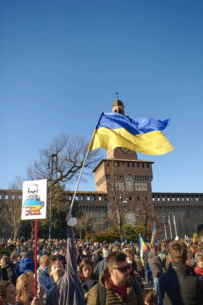 Ukrayna Nın Yanında Dur Milano Toplantı 2022 — Stok fotoğraf