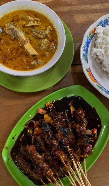 Satay One Traditional Foods Sumenep Madura — Stock Photo, Image