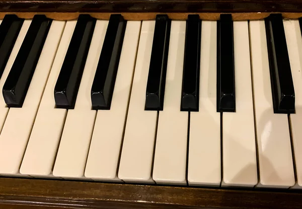 Пианино Полу Черно Белым Рисунком — стоковое фото