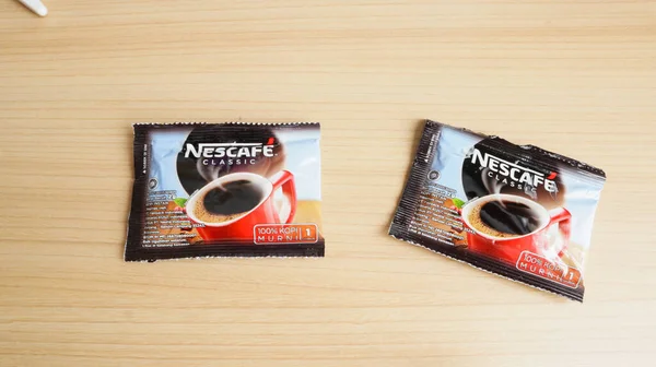 April 2022 Surabaya Indonesia Nescafe Sachet Coffee Table Ready Brewed —  Fotos de Stock