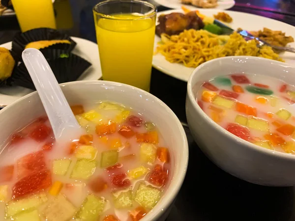 Fruit Ice Kebuli Rice Table Break Fast — Stock Photo, Image