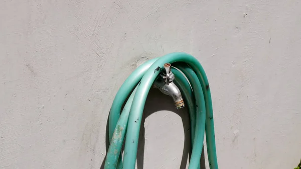 Water Hose Rolled Water Faucet — Stock Photo, Image