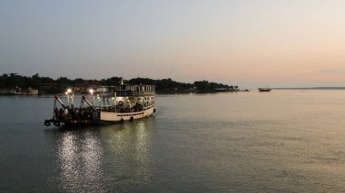 May 2, 2022 - Sumenep. Indonesia. The ship used to cross from Kalianget Harbor to Talango Island, Sumenep, Indonesia