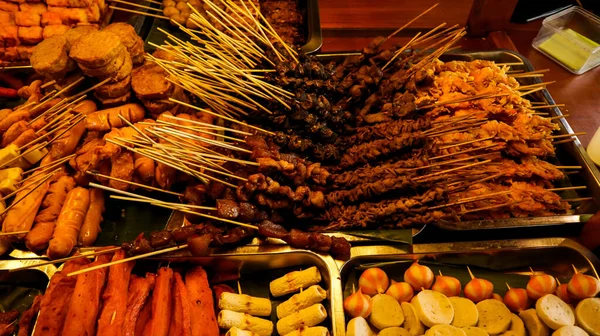 Menu Angkringan Sells Various Food Drinks Roadside Using Carts Central — Stockfoto
