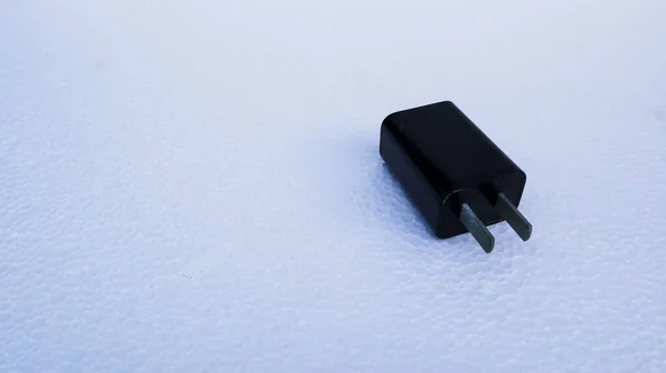 Adapter Charge Smartphone Black White Background — стоковое фото
