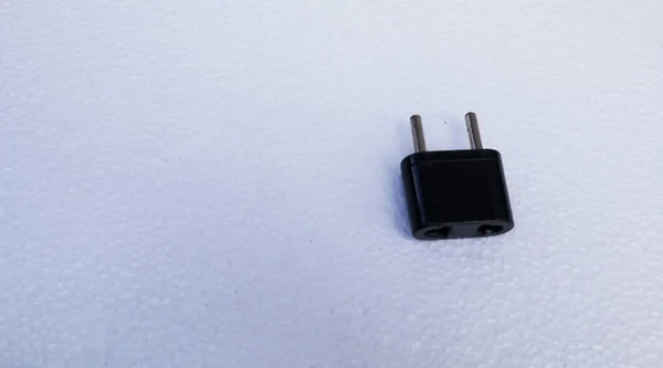 European Plug Converter Black White Background Converter Adapter — Stock Photo, Image
