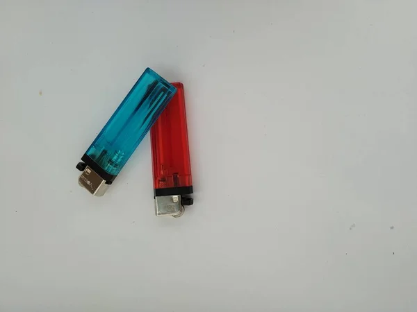 Two Gas Lighters White Background — Stok fotoğraf