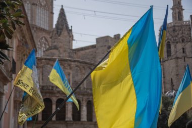 İspanya meydanında Ukrayna protestosu