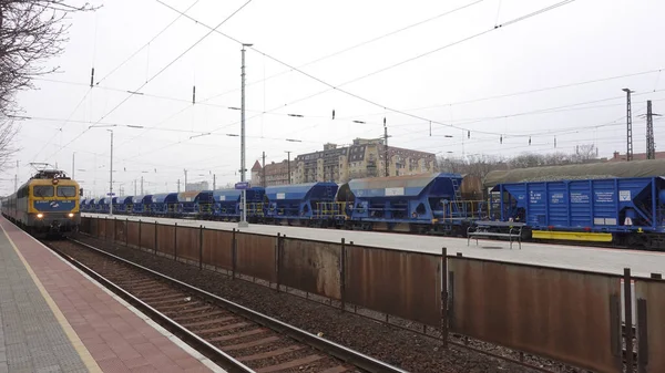 Train arriving at a trainstation
