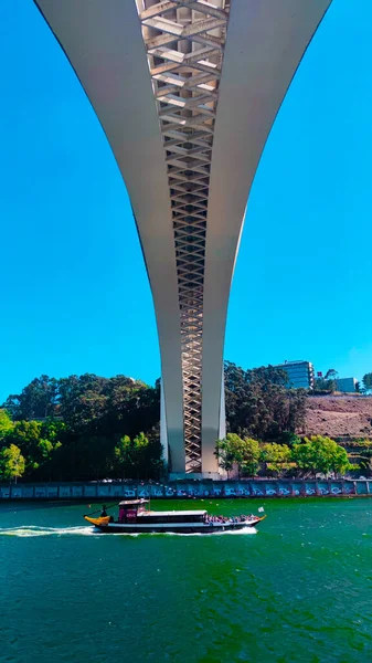 Under the bridge on a bright sunny day