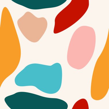 Biyolojik organik şekilli, soyut, pürüzsüz desen.